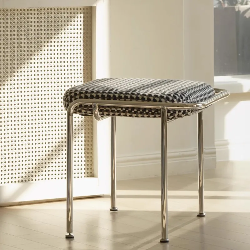 

Joylive Ironwork Soft Packaging Shoe-changing Stool Stainless Steel Simple Dining Stool Home Bedroom Creative Dressing Stool