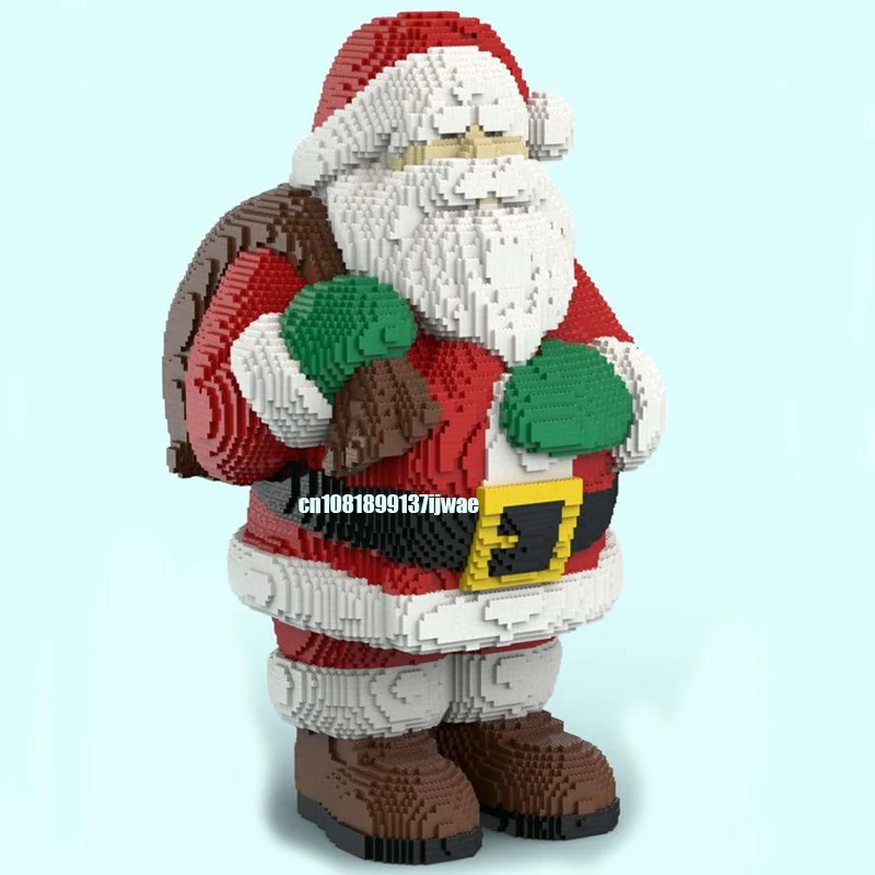 New 27743PCS Large Christmas Santa Sculpture Character Statue Model Building Blocks DIY creative ideas Kids Toys Birthday Gift