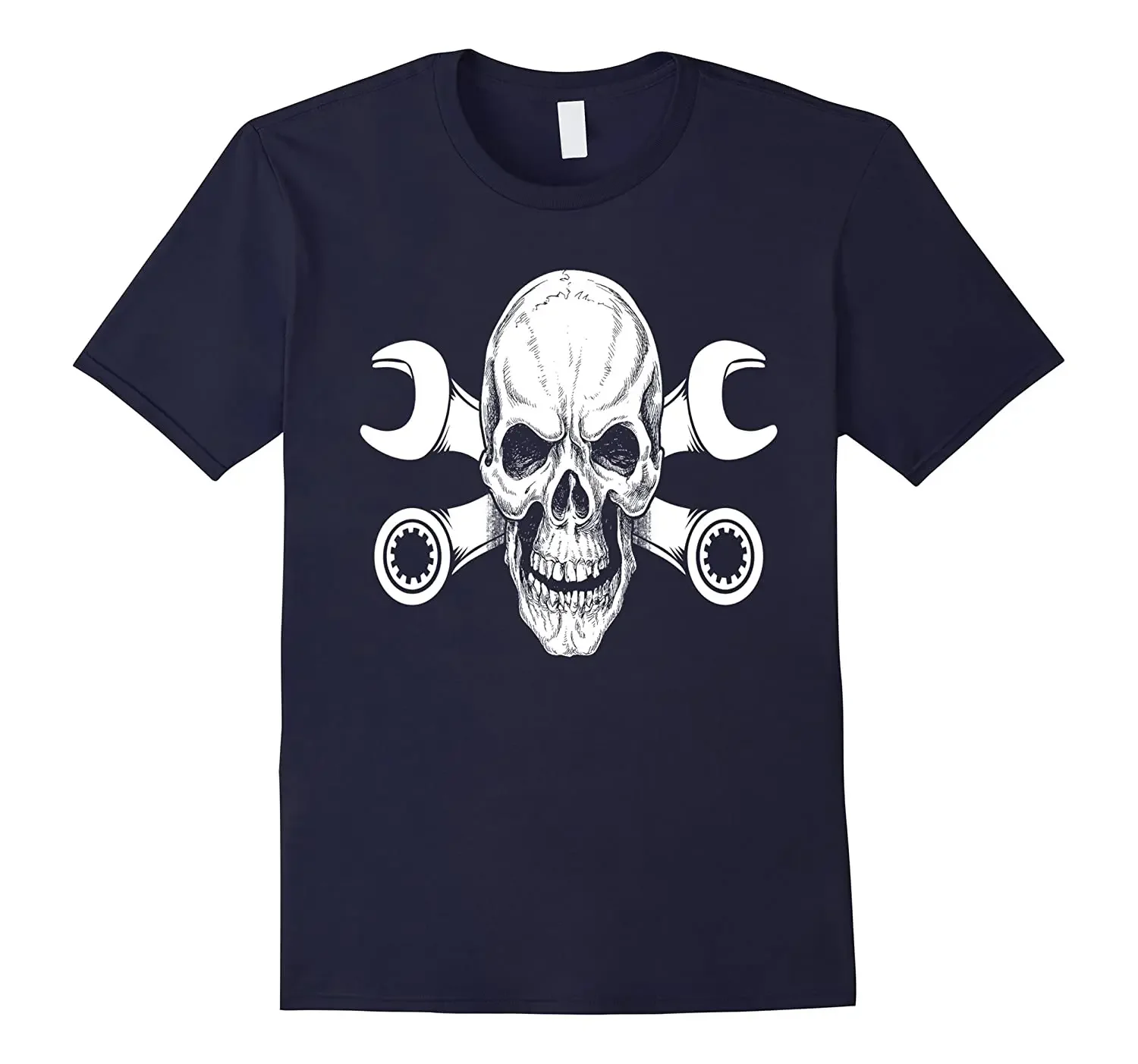 Skull Crossbones Wrench Machinist T-Shirt. Summer Cotton Short Sleeve O-Neck Mens T Shirt New S-3XL