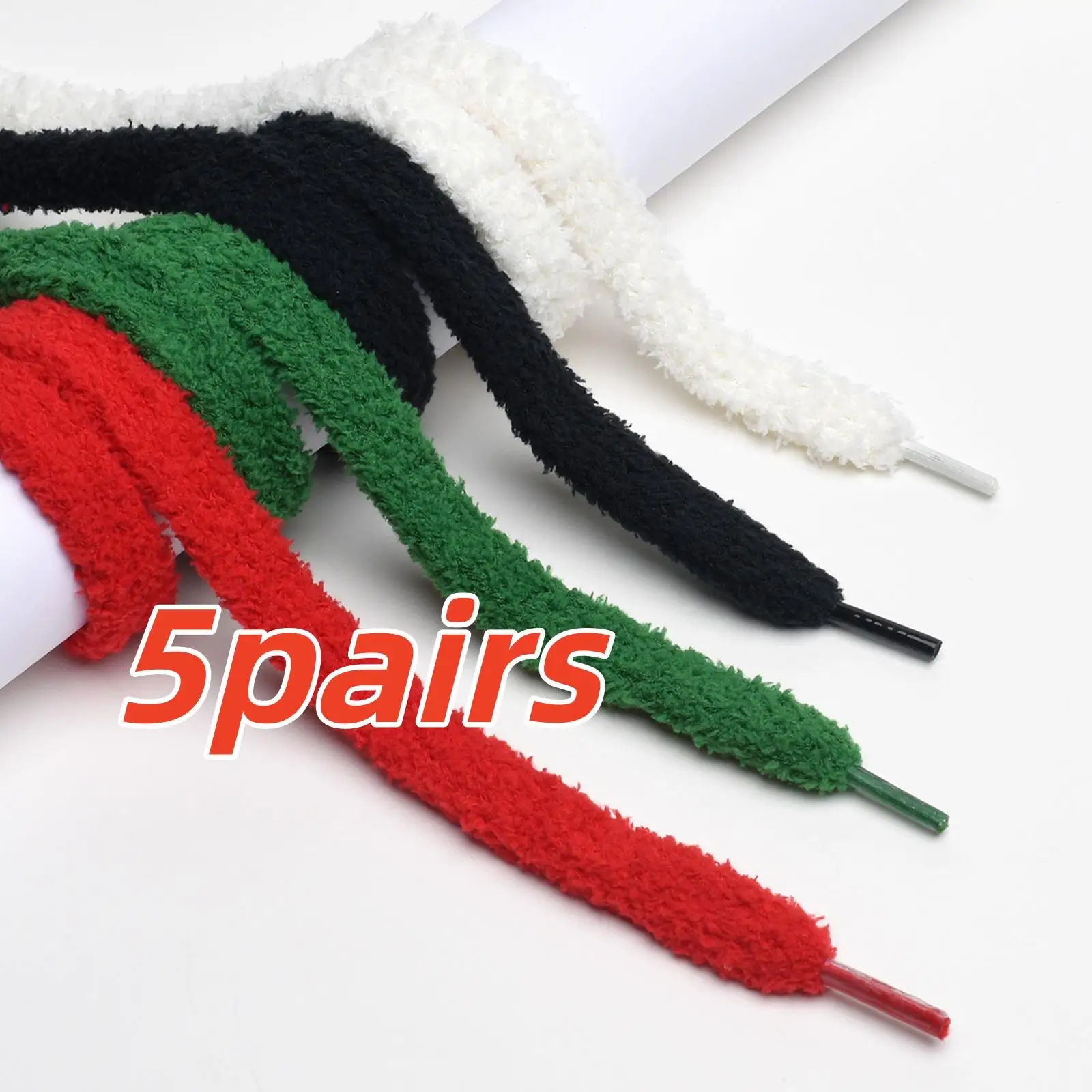 

5 Pair Shoes Laces Strings Laces Strings Accessories Shoelace Flat Shoes Laces Wide Shoestring Candy Color Hairy Soft