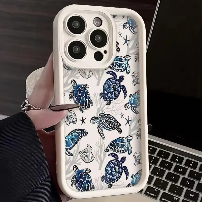

Underwater Swimming Turtle Phone Case For IPhone 16 15 14 13 12 11 Pro XS Max 7 8 Plus X XS XR Luck Cute Cover Case Funda Bumber
