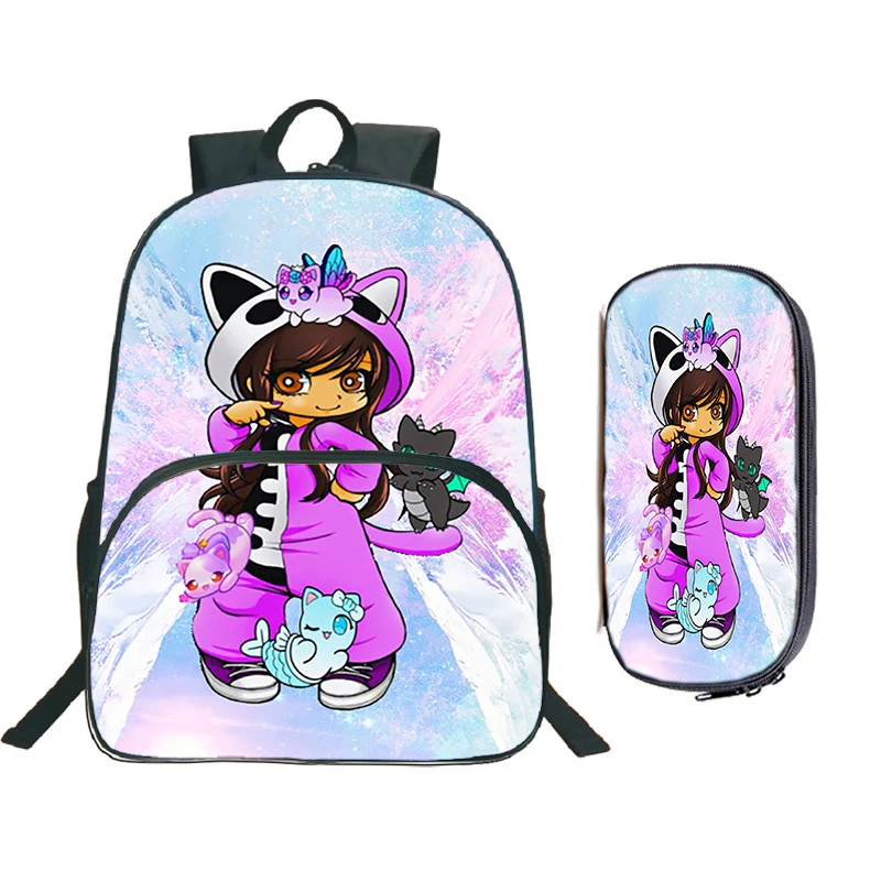 Saco impermeável da escola do jogo dos desenhos animados das crianças, Schoolbag, Bookbag, sacos do portátil, Bookbag, impresso, Bookbag, 2Pcs Set