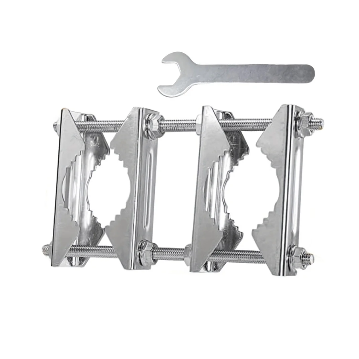 ABJZ Double Antenna Mast Clamp V Jaw Block with Bolts Mast to Mast Clamp,Patio Umbrella Holder Heavy Duty Pole to Pole