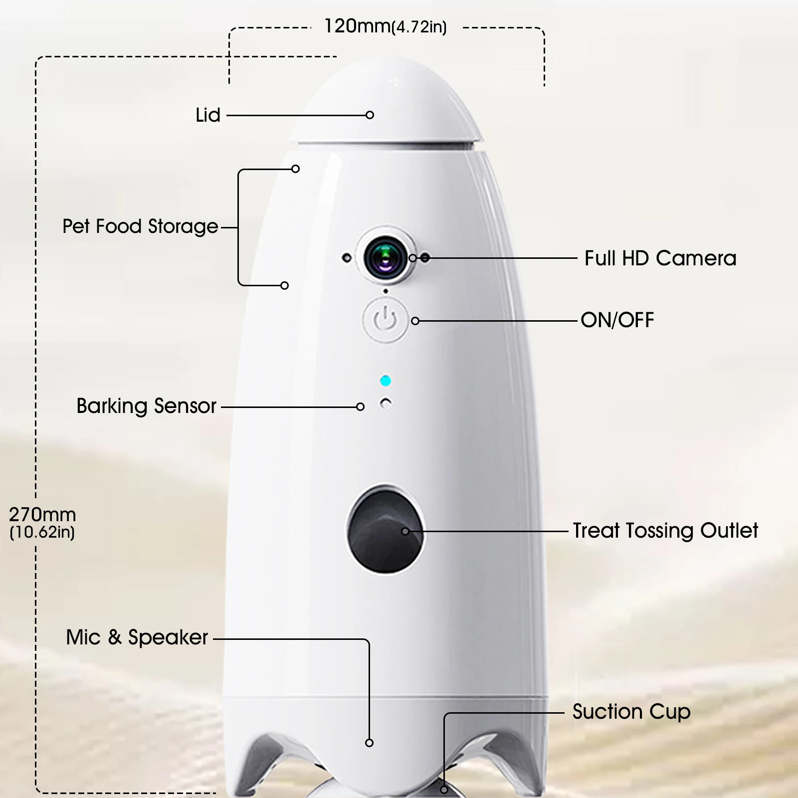 1pcs Smart 1080p Dog Camera 180° View with Treat Dispenser - Interactive Pet Feeder and Monitoring System Designed for Dogs