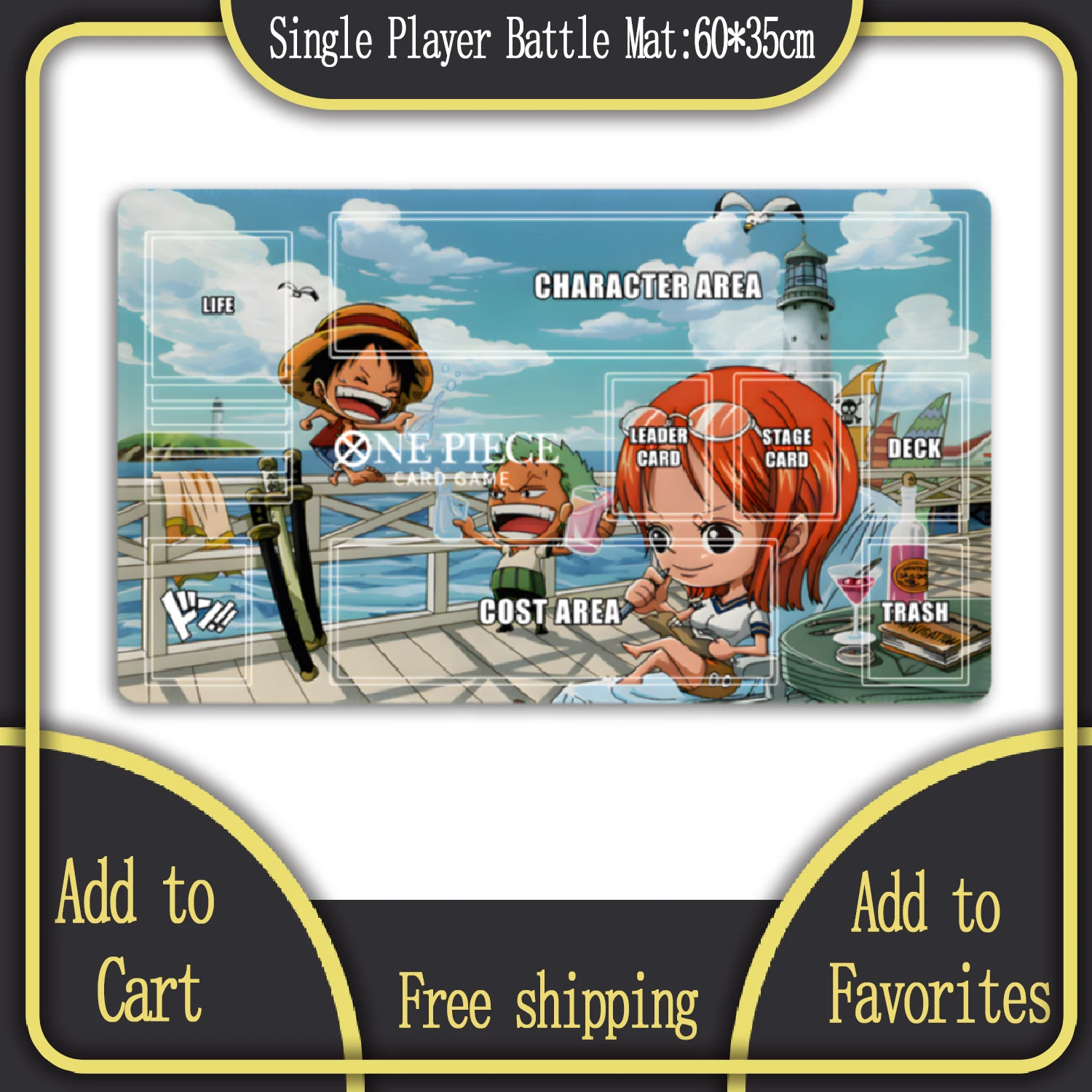 Anime ONE PIECE Card TCG Luffy Zoro Shanks Trading Collection Card Battle Playmat for Christmas Gift ﻿