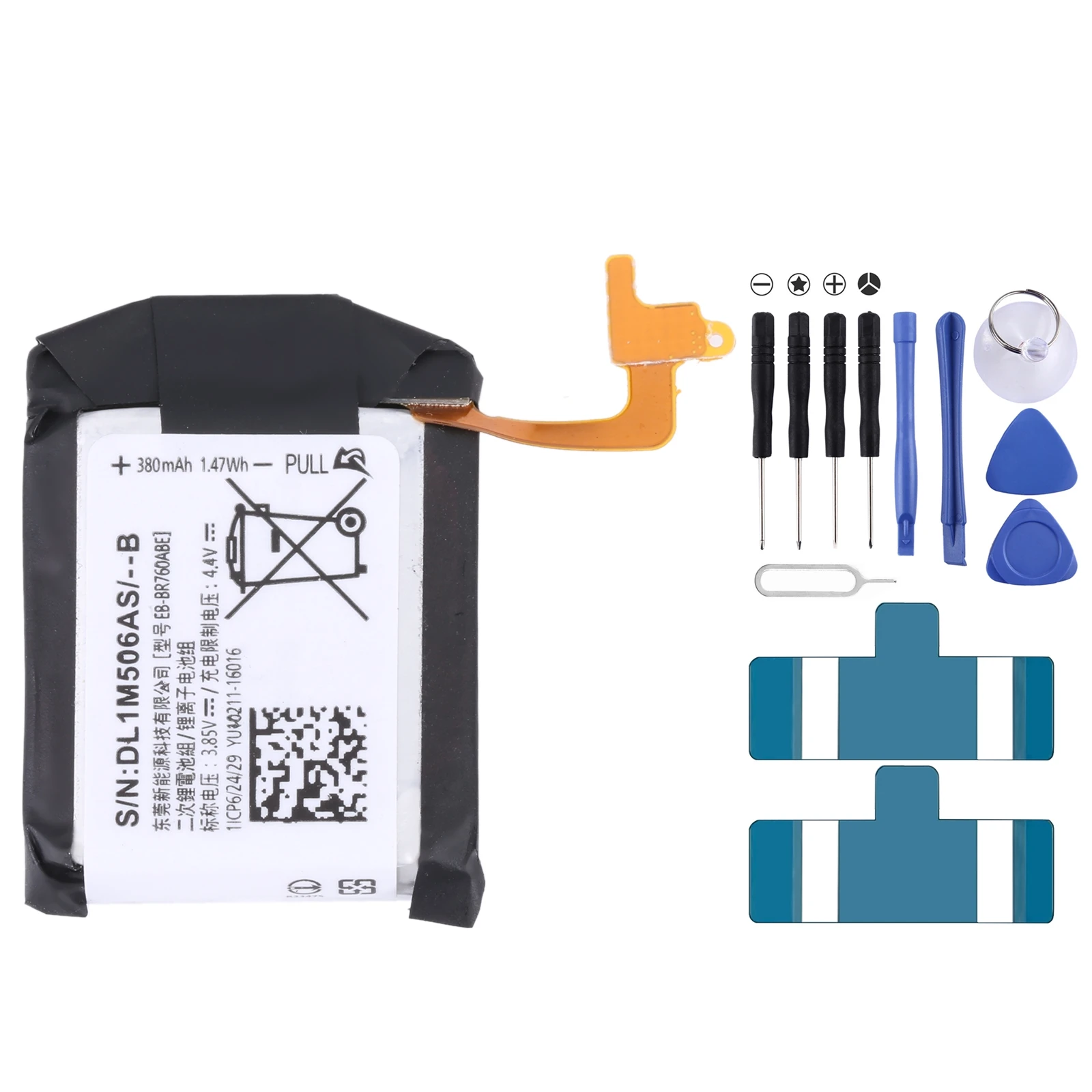 380mAh EB-BR760ABE Li-Polymer Battery Replacement for Samsung Gear S3 Frontier / Classic