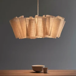 Japanese Fabric Retro Chandelier Simple Creative Restaurant Living Room Study Clothes Shop Bar Interior Decoration Pendant Lamp