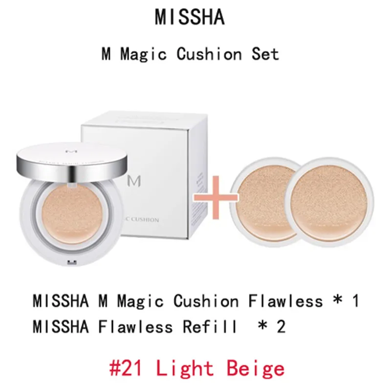 MISSHA M Magic Cushion Flawless #23 BB Cream Moisturizing Concealer Lasting Nude Makeup Brightening Pigment Korea Cosmetics