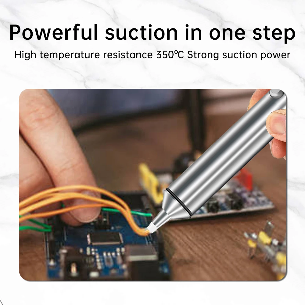 Manual Vacuum Solder Sucker All-Aluminium Alloy Solder Sucker Soldering Repair Tool With Flexible Rubber Hose image 6