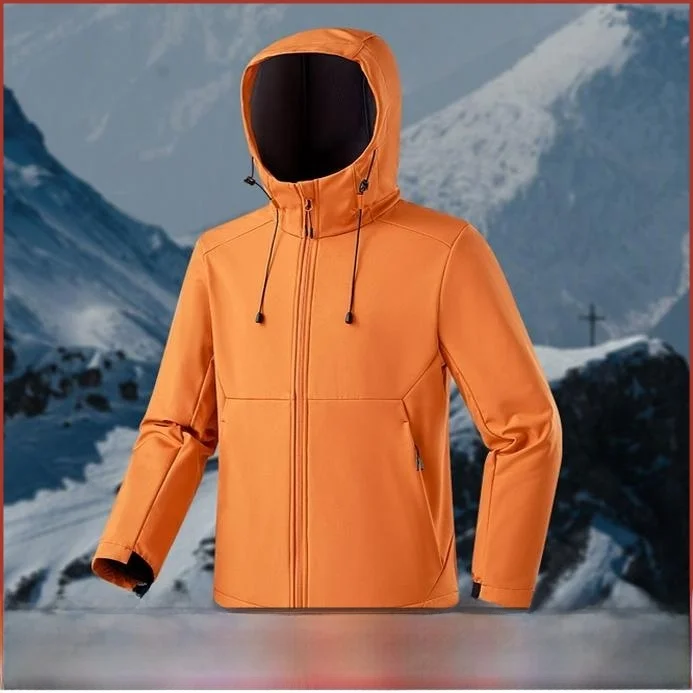 

New Autumn Winter Men's Outdoor Fce Lined Windproof Water Resistant Soft ell Jaet Stand Fit Youth Faion Long S...