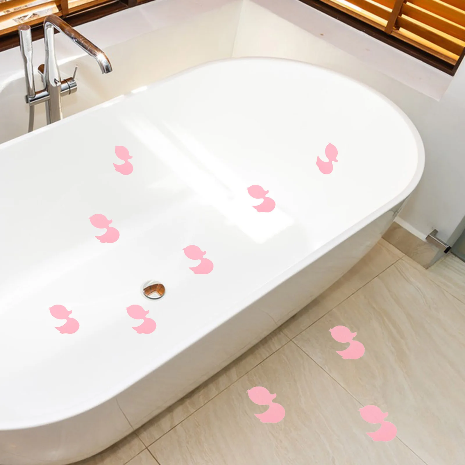 

12Pcs Bathtub Non-Slip Stickers Decorative Anti-Slip Floor Decals for Bath Tub and Stairs Water Drainage Design No Mark Left