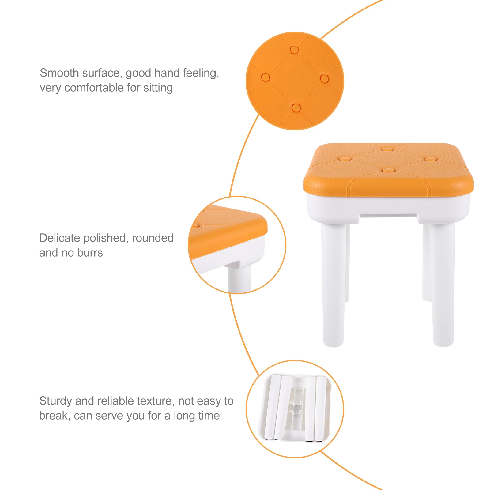 

Anti Kids Sturdy Footstool Plastic Step Stool for Children Foldable Low Height Household Furniture No for Study