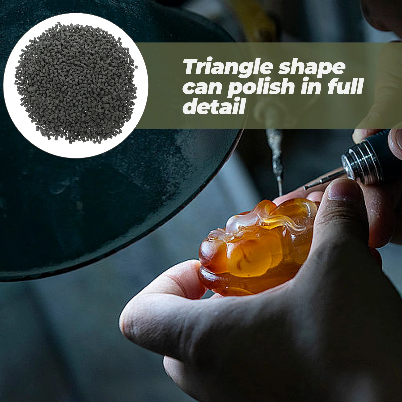 500 جرام مثلث جلخ وسائل الإعلام للمجوهرات تلميع الصخور تراجع الكريات السيراميك الروتاري بهلوان الرملي القرص أداة السلطة #4
