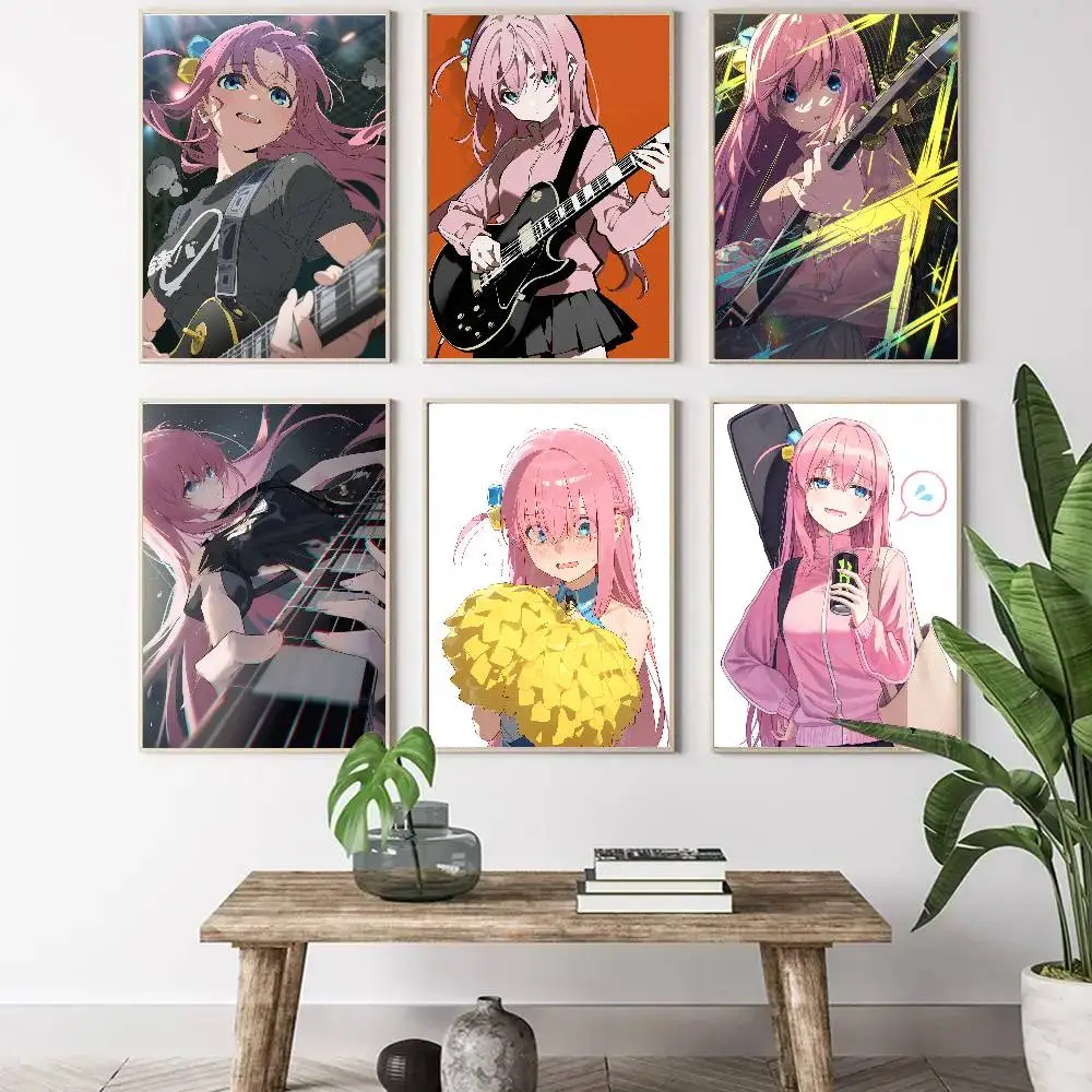 Gotou Hitori Anime B-Bocchi The Rock Art Sticky Wall Waterproof Home Living Room Bedroom Bar Aesthetic Decoration