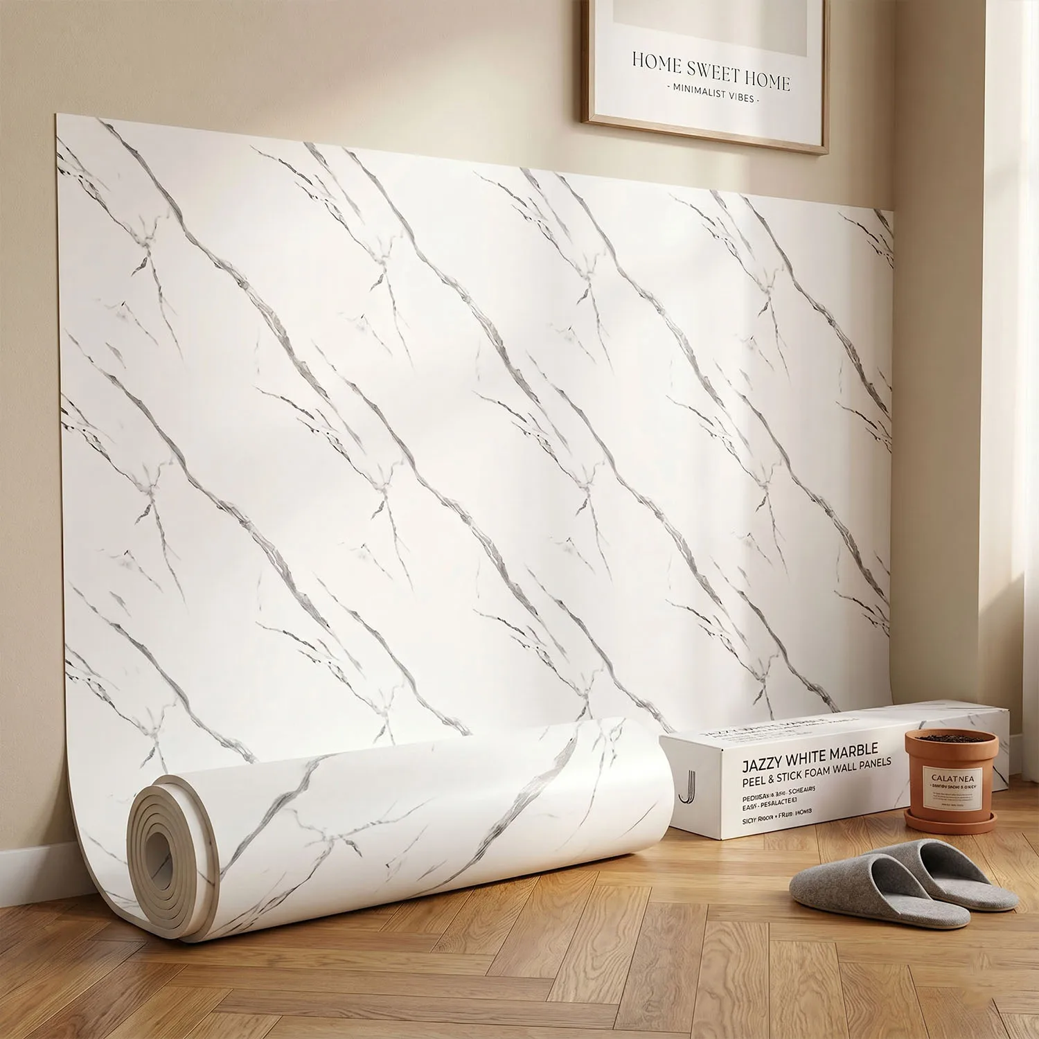 40X300CM marble effect self-adhesive sticker continuous self-adhesive wall decoration home decoration for living rooms bathrooms