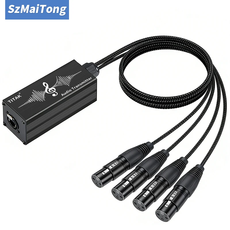 4Port XLR Male RJ45 Audio Snake Cable Cat5e Shielded Anti Interference for Live Performance Touring Stage Sound Equipment
