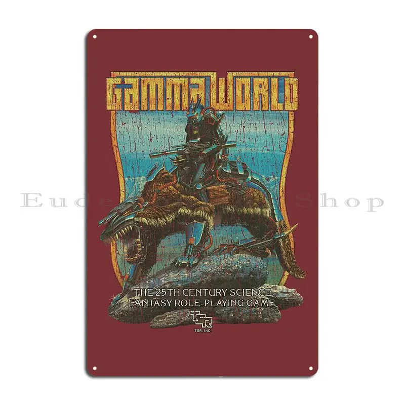 Gamma World 1978 Metal Sign Party Designer Cinema Mural Bar Tin Sign Poster