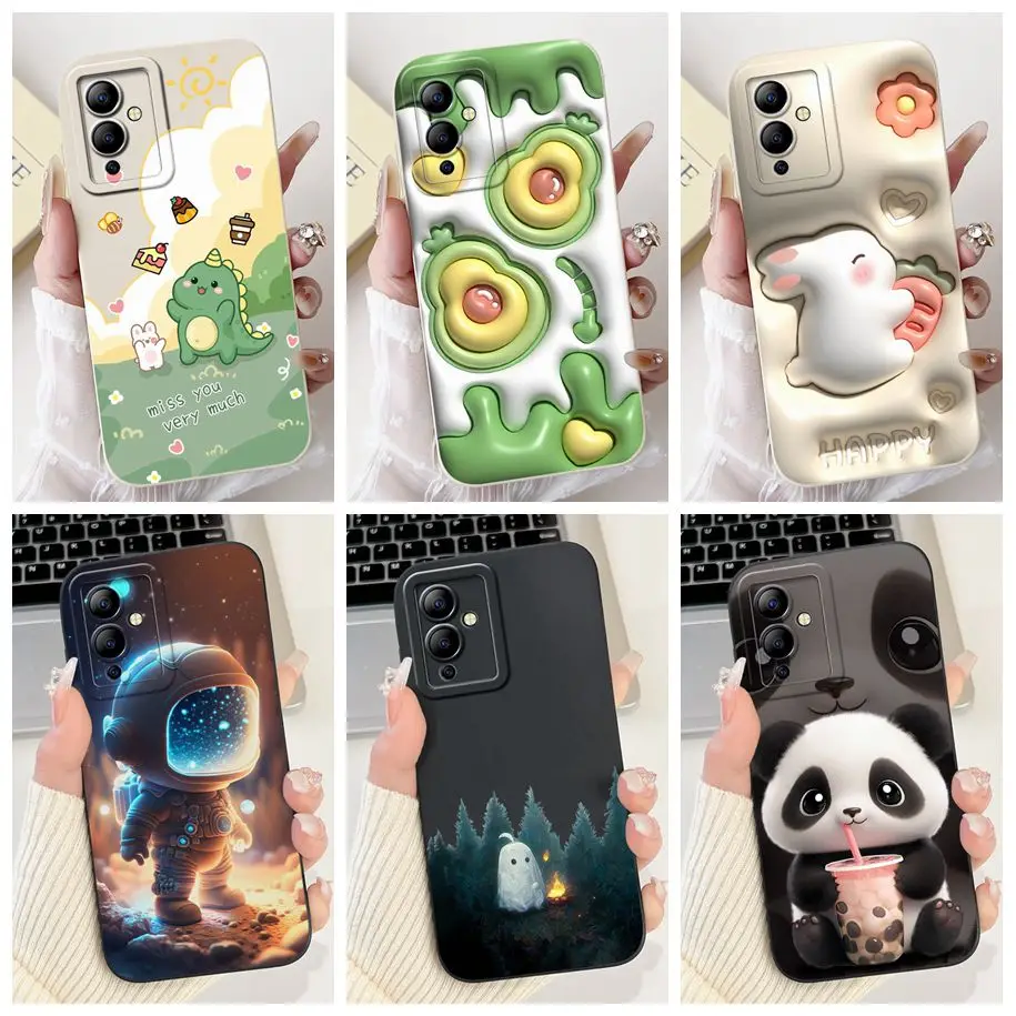 For Infinix Note 12i X6819 Case Lovely Panda Avocado Shockproof TPU Soft Silicone Phone Back Cover For Infinix Note12i Funda New