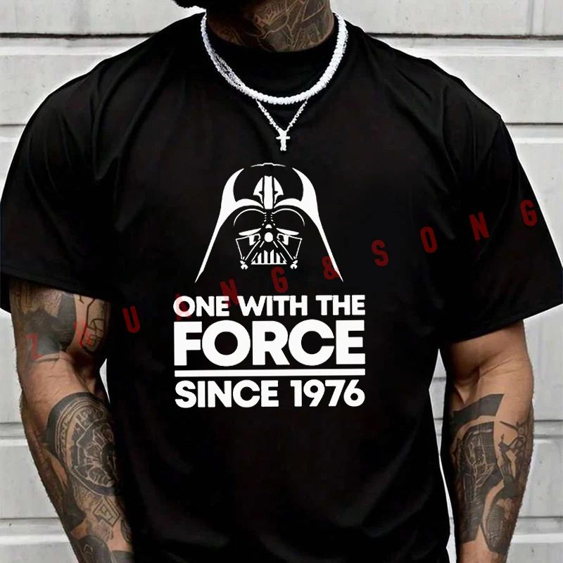 

Мужская футболка One With The Force Since 1976, повседневная, высококачественная, с круглым вырезом, с короткими рукавами, размеры S-3xL