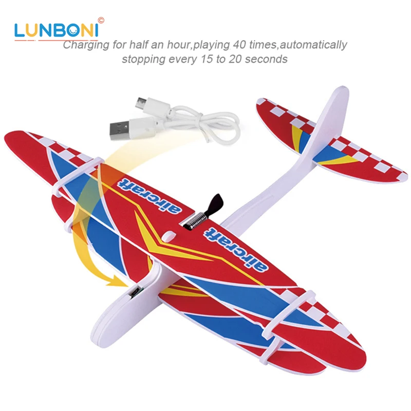 1Pcs Electric Hand Throwing Drone Foam Aircraft Flying Airplane Flight Glider DIY Plane Model Toy For Kids Adult Outdoor Plane