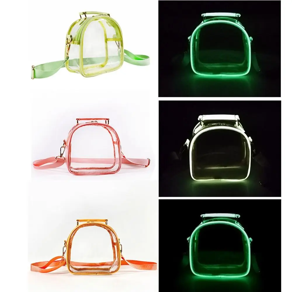 Bolso de mano transparente impermeable de gran capacidad, bandolera transparente de gelatina fluorescente, bolso de hombro portátil de PVC para mujer