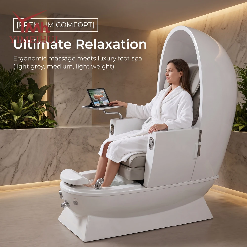 High-End Electric Pedicure Chair with Foot Bath Basin Luxury Manicure Spa Station for Beauty Salon