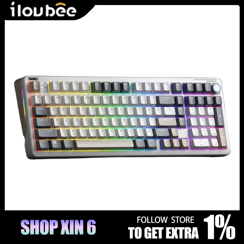 ILovbee B98 Mechanical Keyboard Tri Mode Bluetooth Wireless Retro Gaming Customized Keyboard Pc Game Accessories Gamer Man Gifts