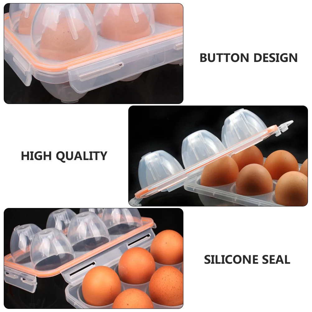 

1Pcs Anti-Pressure Egg Box Outdoor Durable Protective Silicone Seal Egg Holder Shock Proof Storage Container for Camping