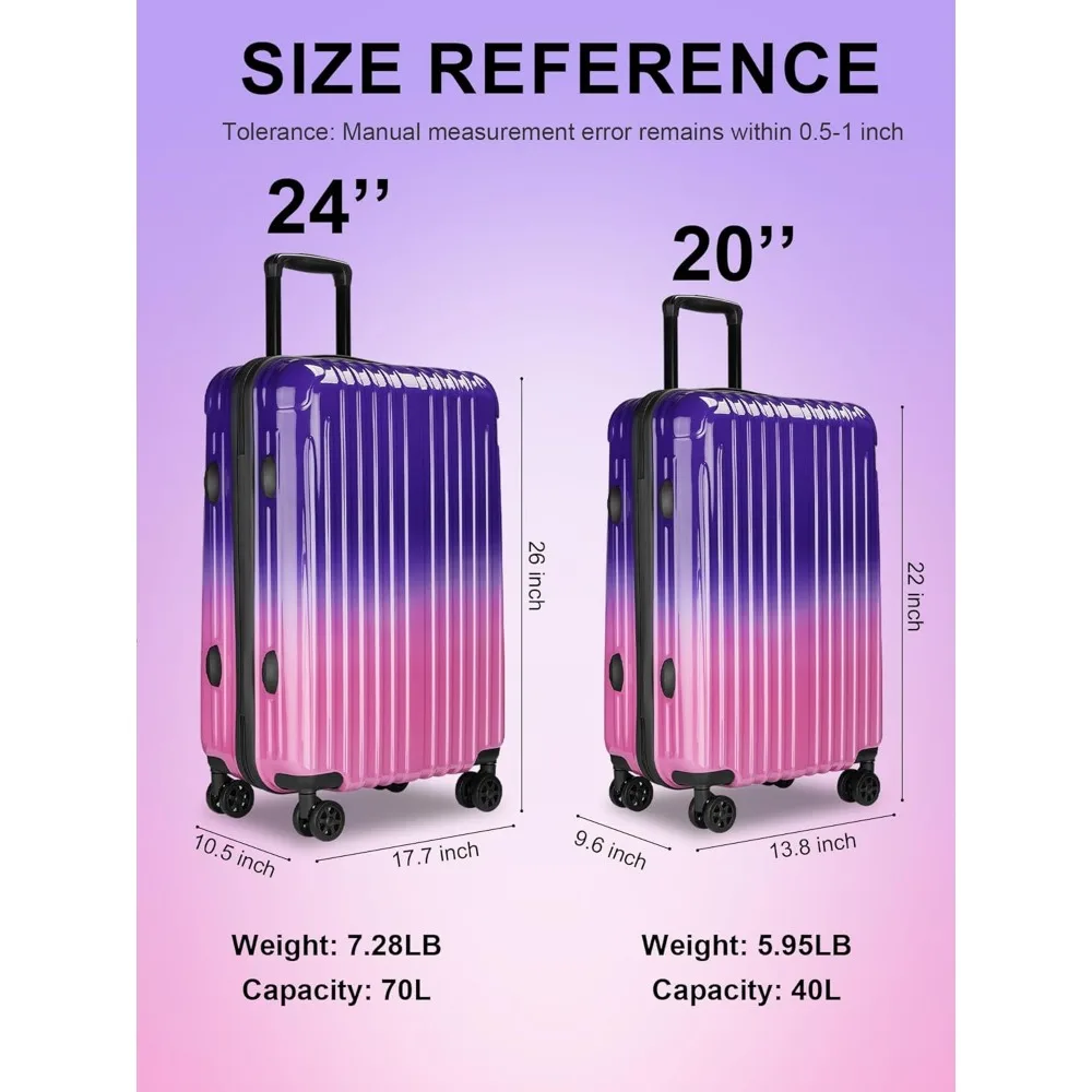 Expandable Hard Shell Spinner Luggage with TSA Lock - Approved Airline Carry-On Suitcase for Travel