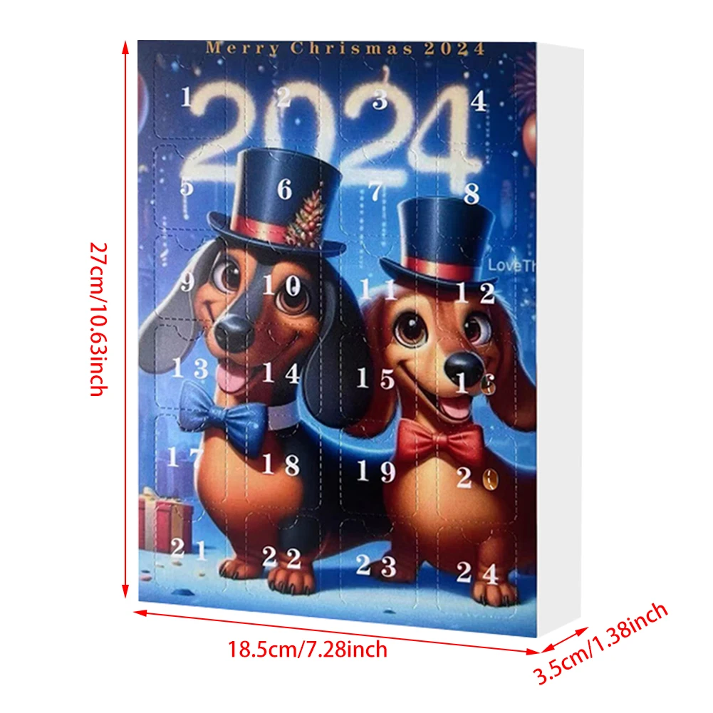 تقويم مجيء للفتيات والفتيان في سن المراهقة ، الكلاب ، عطلة عيد الميلاد ، مجموعة كلاب مضحكة ، هدايا قابلة للتجميع ، #6