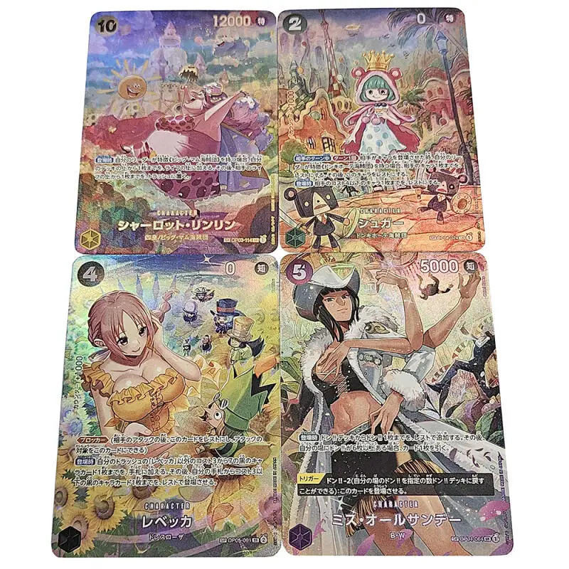 

Набор из 4 шт. DIY-карточек с персонажами One Piece: Нами, Шарлотта Линлин, цветные коллекционные карточки для аниме-игр, подарок-игрушка