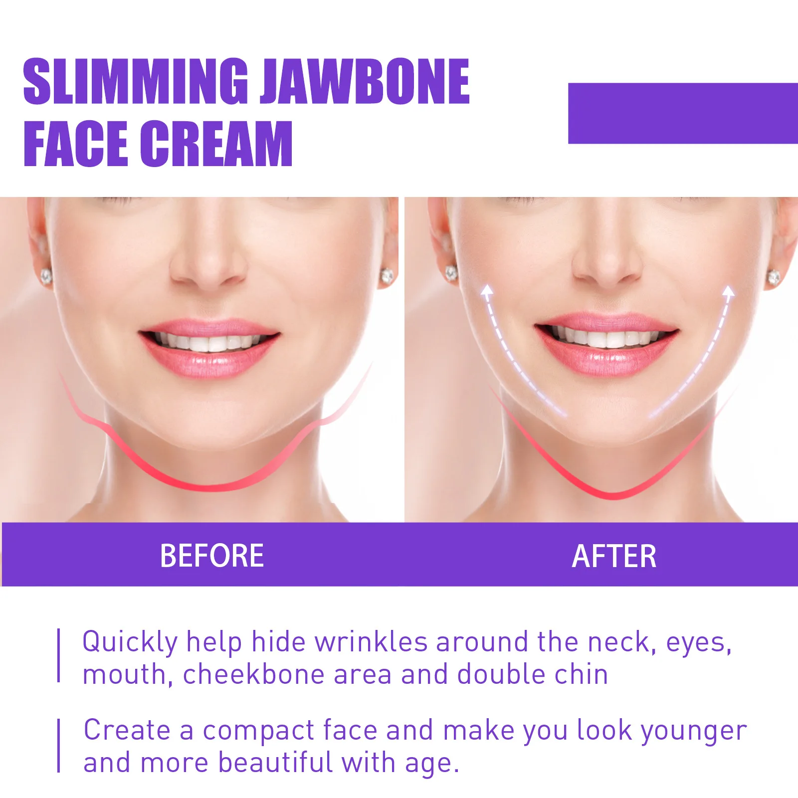 V-Shape Firming Cream Removal Double Chin กระชับ Mandibular Line Slimming Masseter Face กล้ามเนื้อ FAT Burning Anti-Aging ครีม