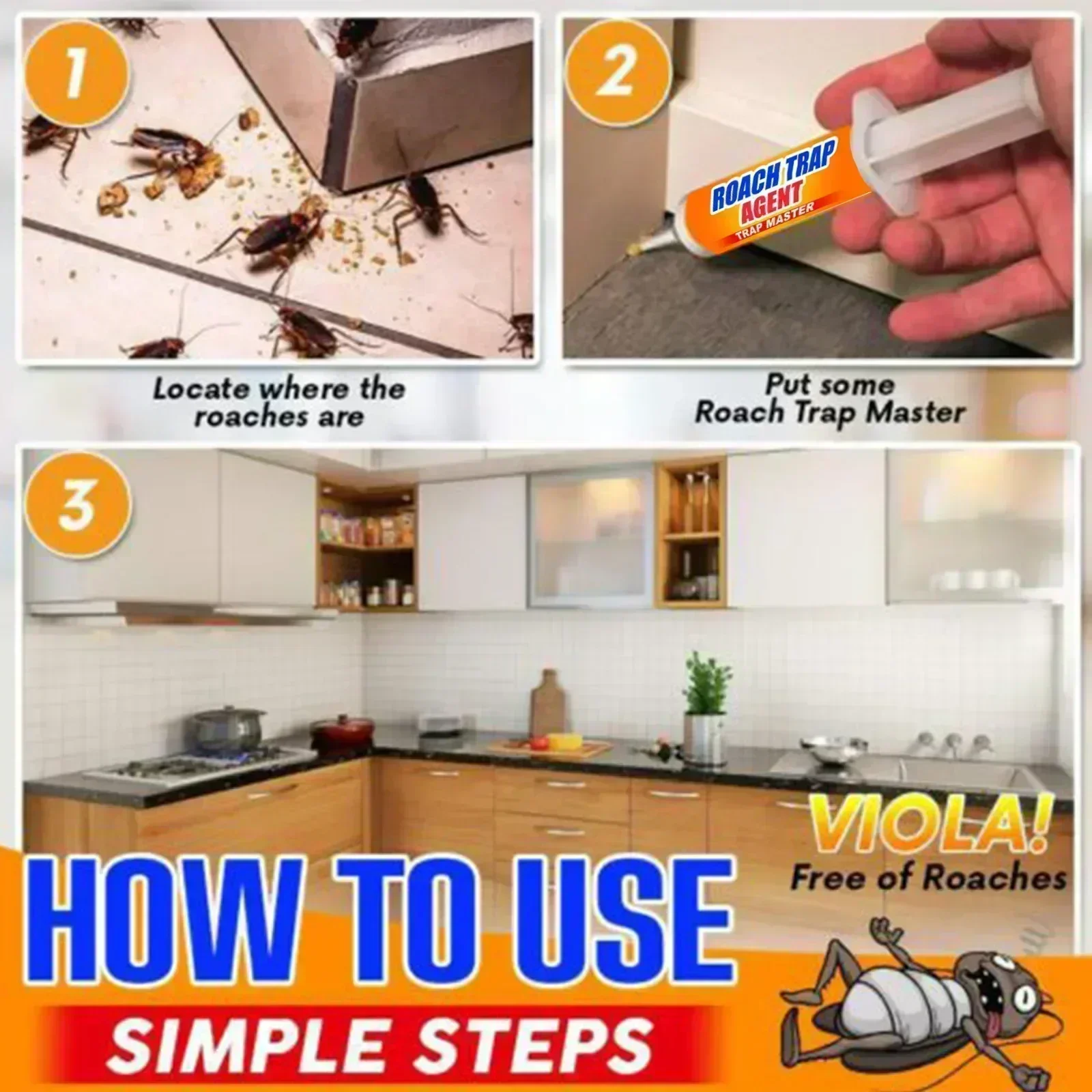 Quick Kill Catcher Cockroach Killer Home Use Strong Cockroach Killing Gel Bait Clear Cockroach Medicine Whole Nest End House