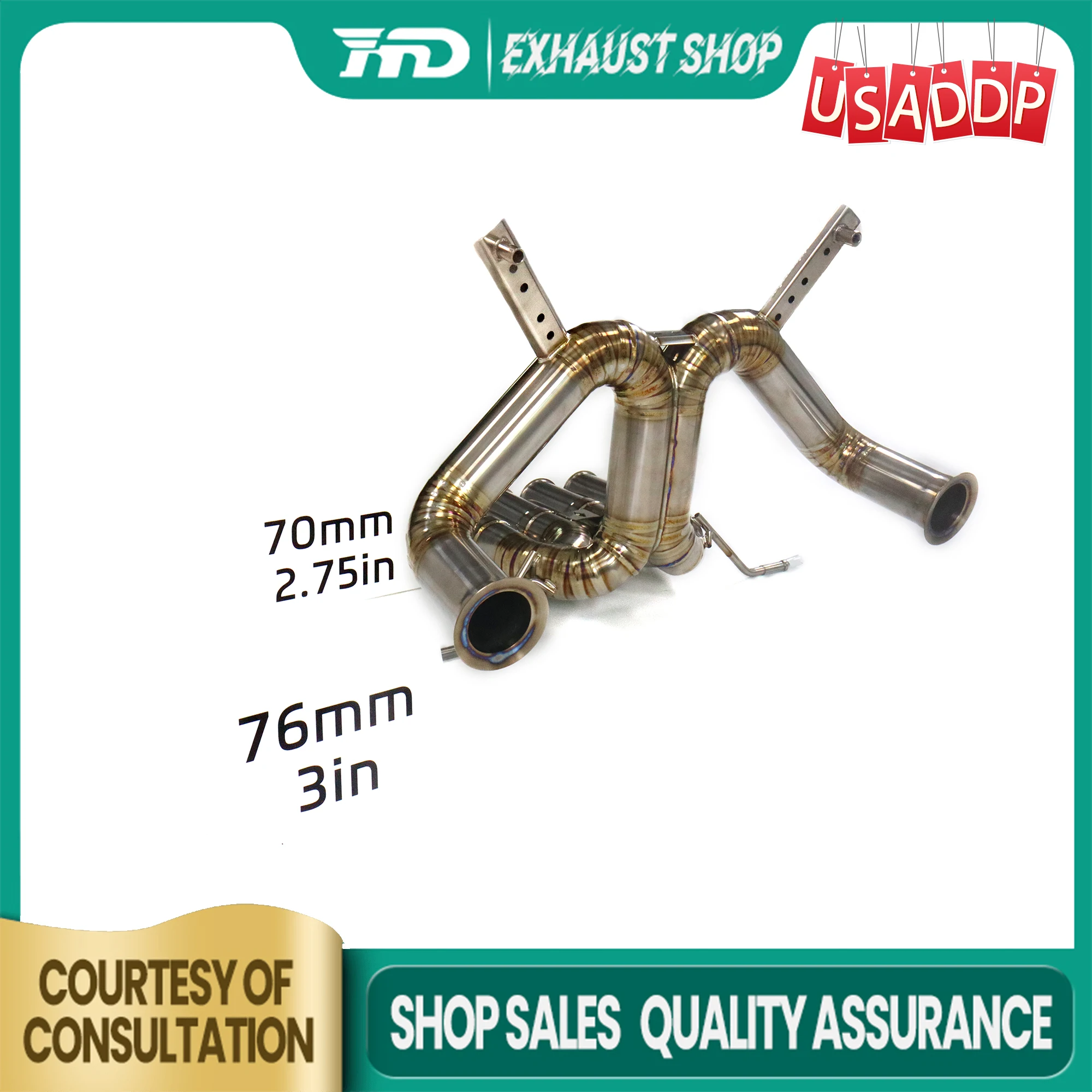 

Ti для Lamborghini Aventador SV LP750, выхлопная система, неразрушающая установка, Catback, запеченный золотой, высокое качество