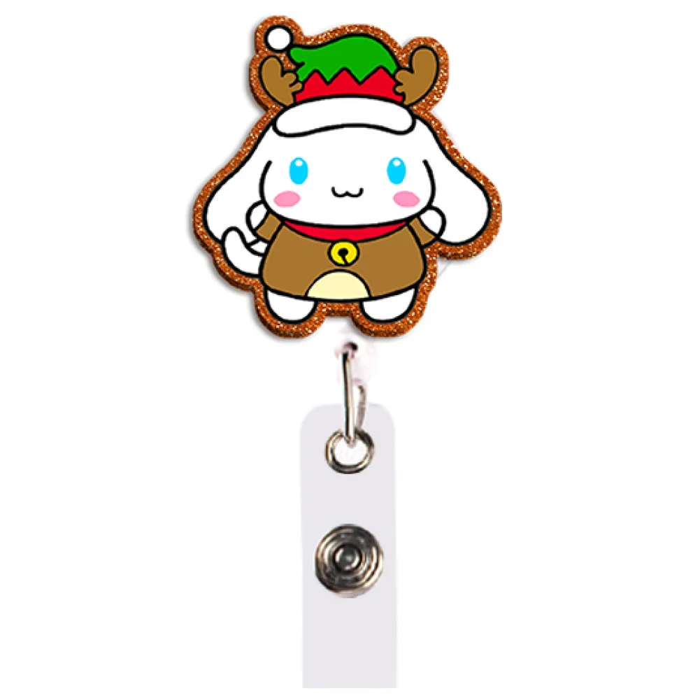 S Cat Color Glitter Acrylic Reel Clip Badge Reel Retractable with Alligator Swivel Clip PVC ID Badge Holder for Nurse Doctor Gif - view 5