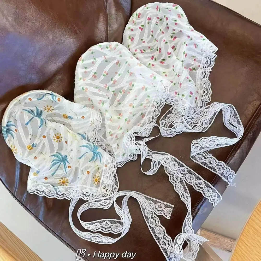 Головной убор в пасторальном стиле Ins, треугольный кружевной аксессуар для волос, в клетку, для ленивых людей