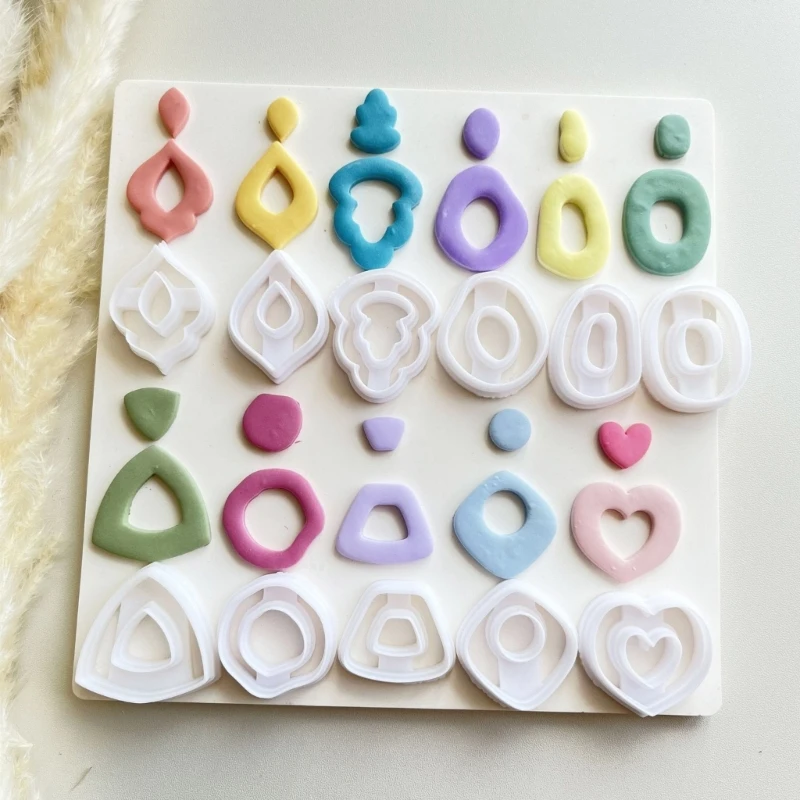 Fast Reach 11pcs Handcraft Clay Earring Cutter Modern Shapes Mould for Handmade Jewelry Enthusiasts Geometric Accessories Molds