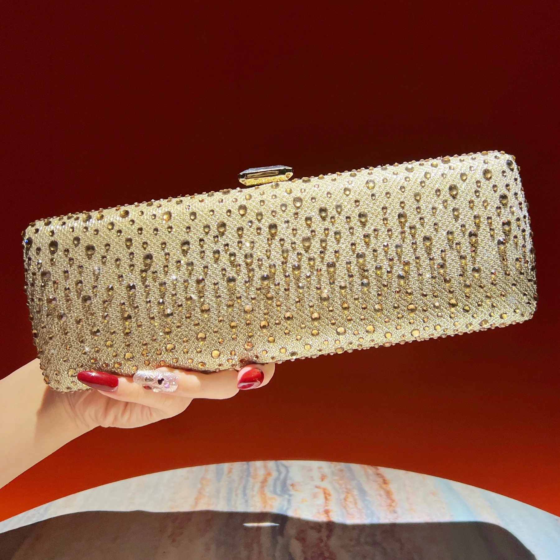 Fashion dinner diamond-encrusted women's clutch full of diamonds banquet light luxury chain messenger women's bag