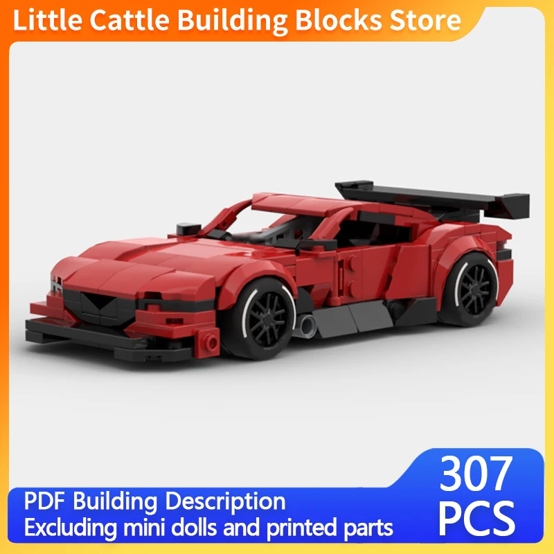 City Car Model MOC Building Bricks GT3 Red Concept Racing Car Modular Technology Gifts Holiday Assemble Children Toys Suit