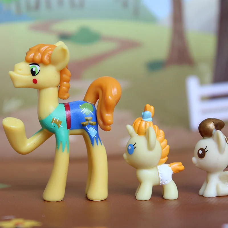 Hasbro-My Little Pony Figures para Crianças, Rainbow Dash Kawaii, Applejack, Rarity, Fluttershy Pinkie Pie Pie, Brinquedos Animados, Presentes