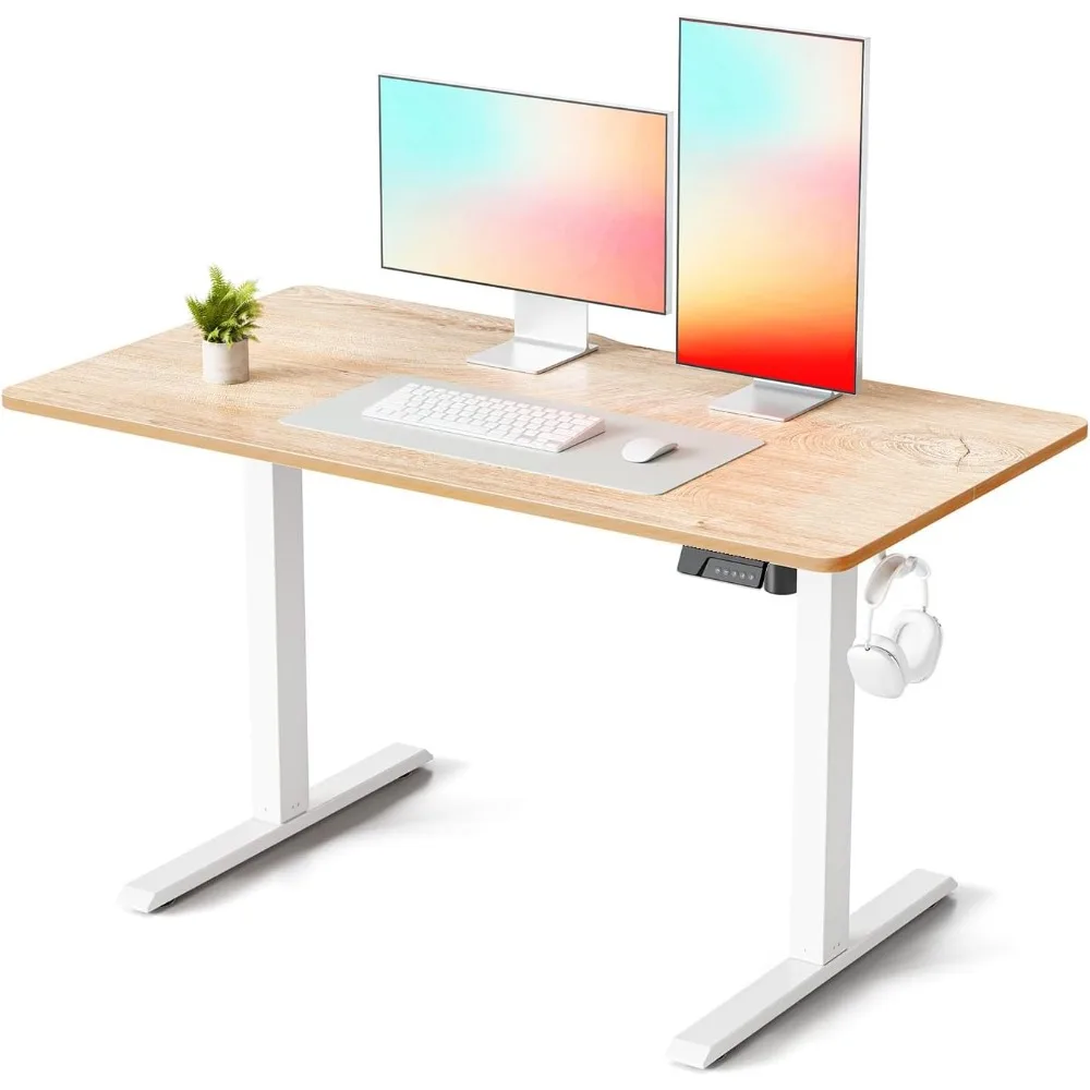 

Standing Desk, 48 × 24 Inches Electric Height Adjustable, Sit and Stand Up, Computer Office Desk with Splice Board, While Frame