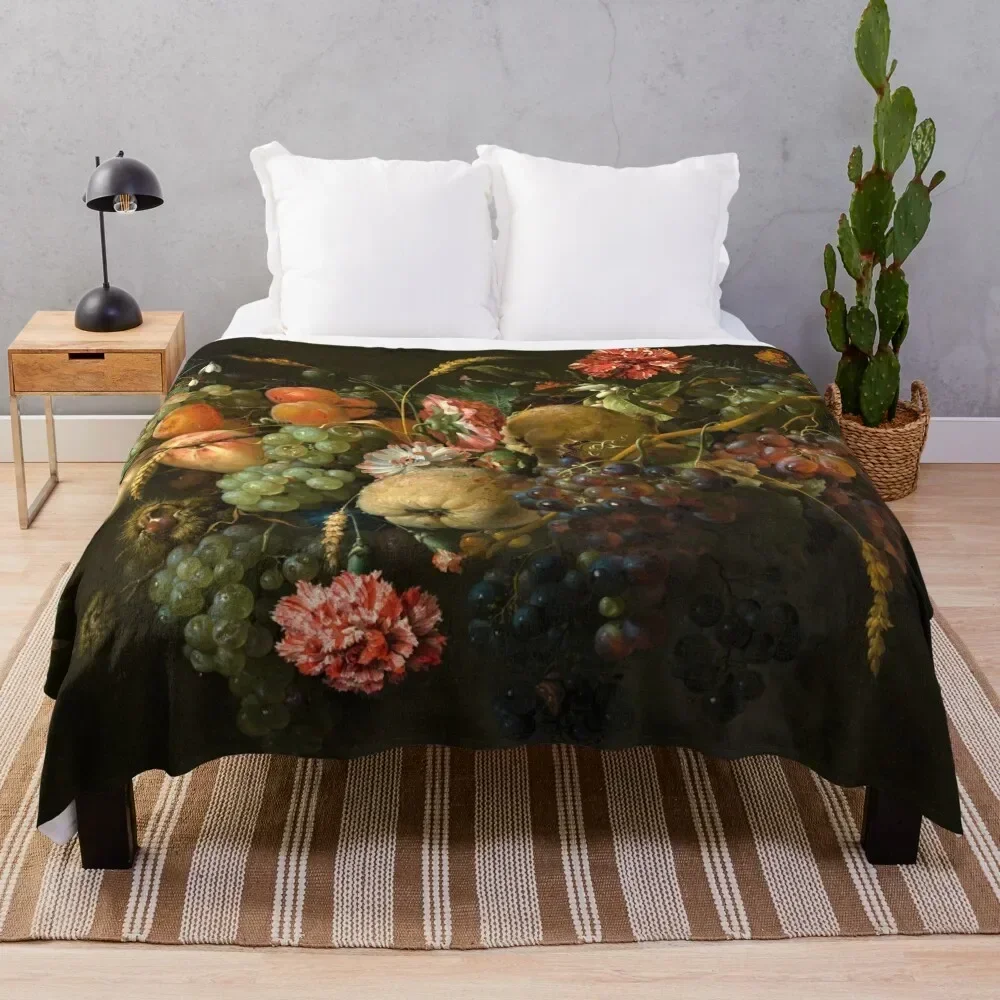 

Jan Davidsz. de Heem - Garland of Fruit and Flowers Throw Blanket Stylish Warm Blanket for Living Room Bedroom