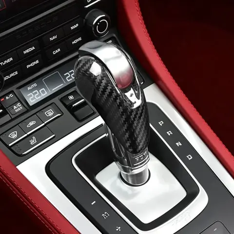 For PORSCHE 718 911 997 991 Panamera Macan Boxster Cayman Cayenne Dry Carbon Fiber Interior Shifter Gear Shift Knob Cover Collar 10 best sales cayenne accessories - №7