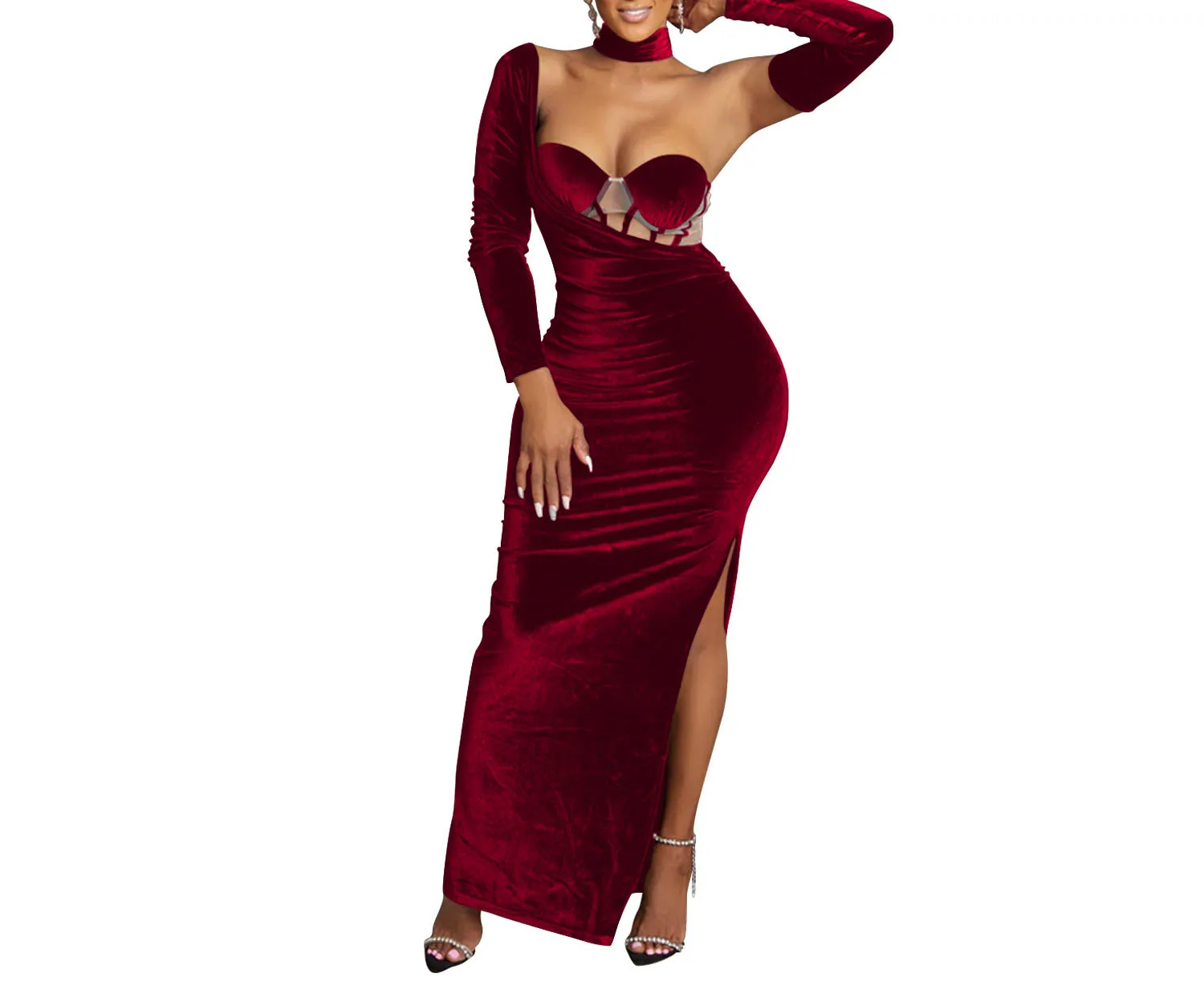 

Dresses for Women Fashion Solid Color Sexy Party Prom Evening Gowns Long Dresses