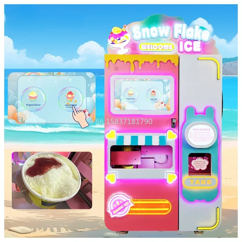 China Low Cost Snowflake Making Machine High Profit Snowflake Ice Maker Self-Service Shaved Ice Cream Vending Machine Price