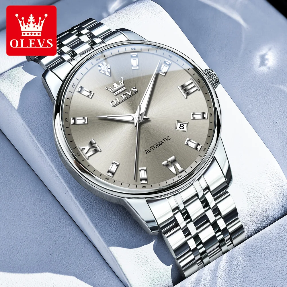 OLEVS Men's Watches 6723 Top Brand Simple Business Original Automatic Mechanical Watch for Man Waterproof Luminous Date Fashion