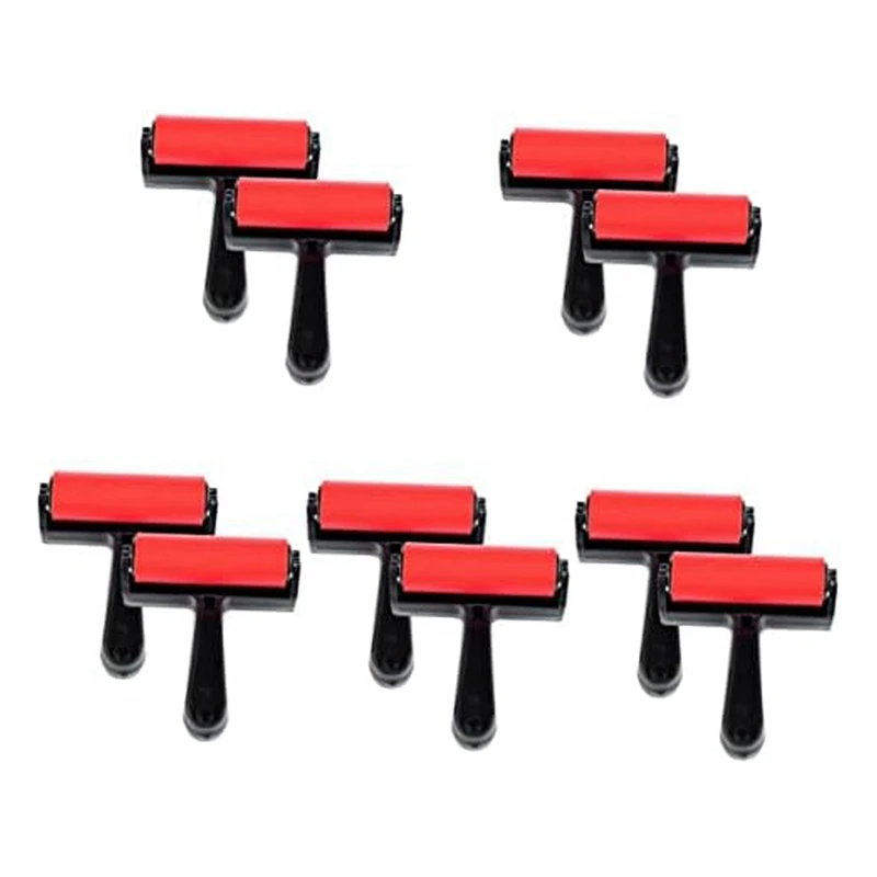 10 Pieces Roller Mini Tool Hand Tool Print Roller Hard Rubber Applicator DIY Process Brush Hand Rubber Roller