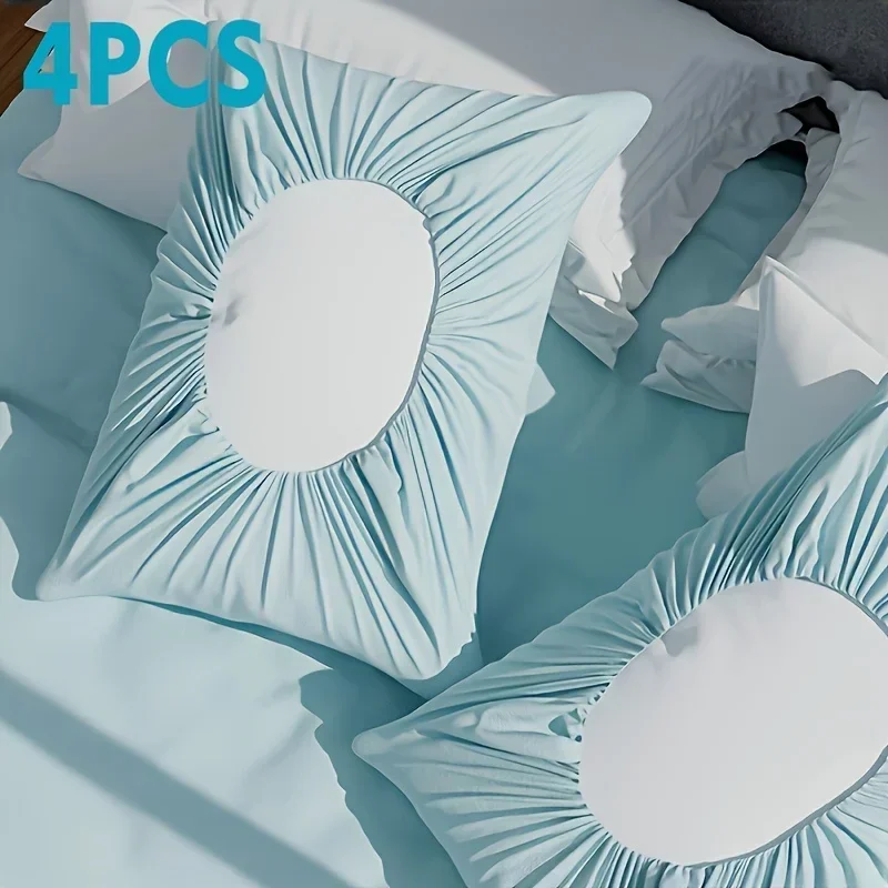 4pcs Disposable Travel Pillowcases - Soft Non-Woven Fabric Covers | Hand Washable for Hotels & Beauty Salons Camping Essentials