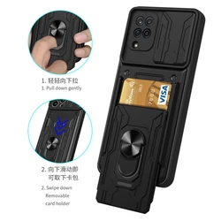 For Samsung Galaxy M12 M32 M33 Case Magnetic Ring Holder Armor Card Slot Phone Case For Samsung M51 M52 M53 M62 F62 Back Cover