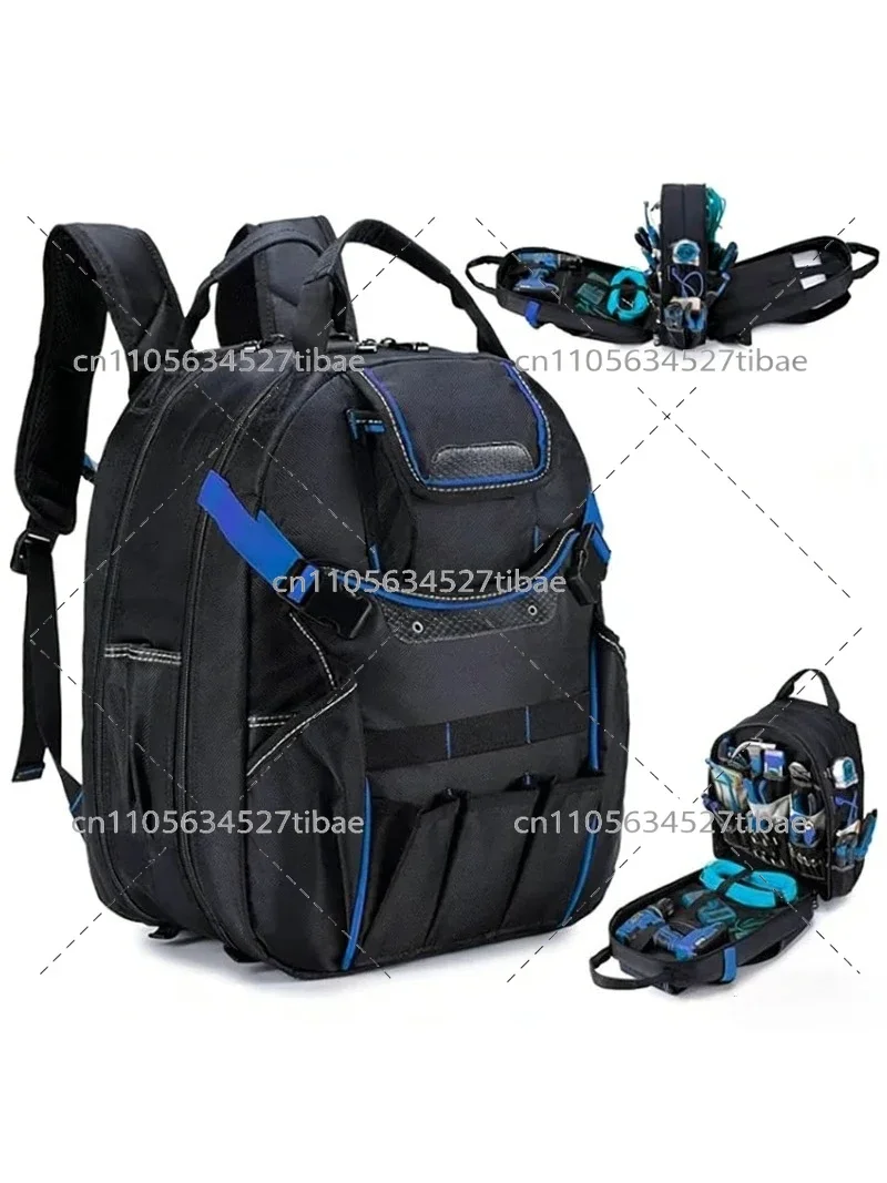 Heavy Duty Tool Backpack Waterproof Wear Resistant Tool Storage Bag with Laptop Compartment